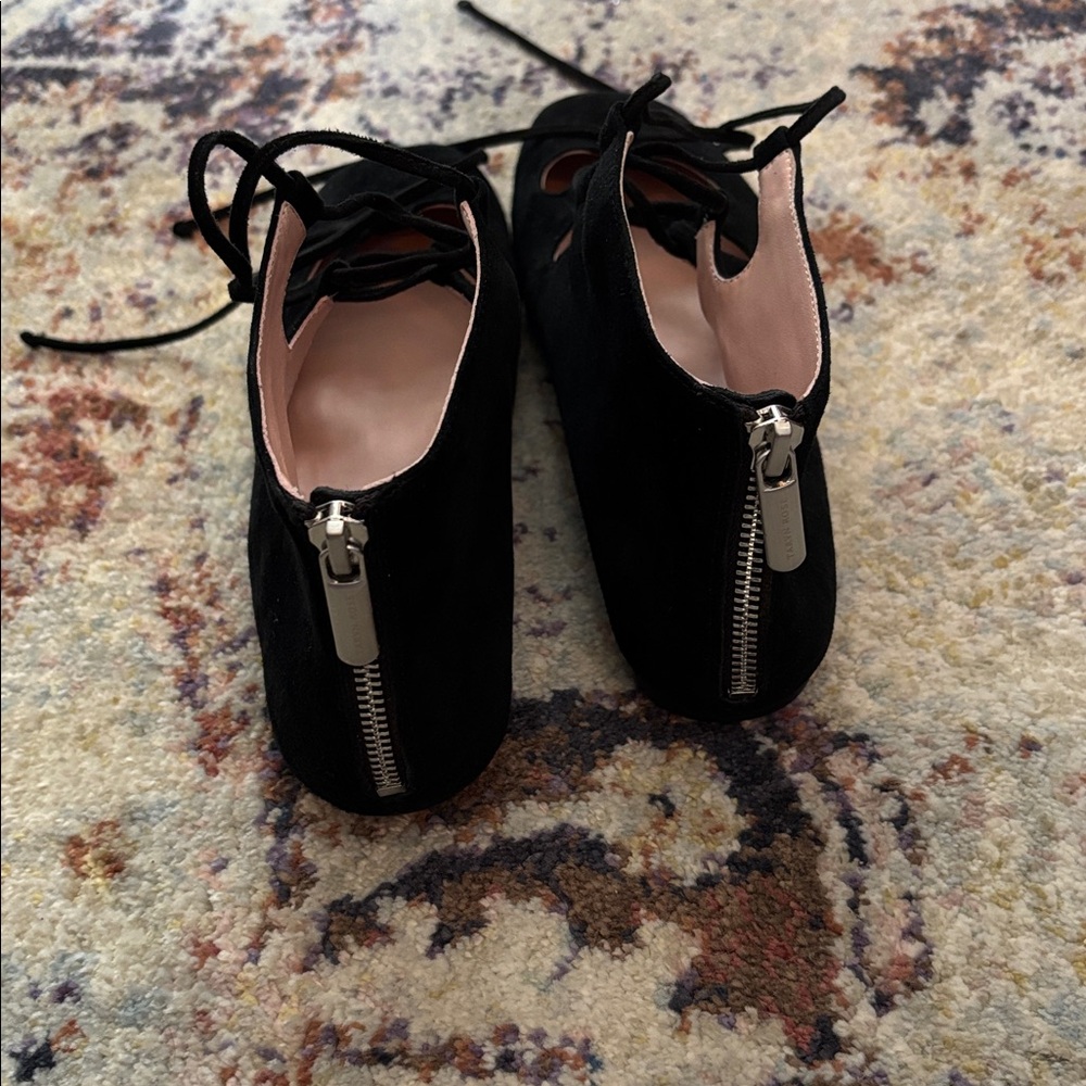Taryn Rose Black Suede Blaze Flats - 8.5 - Picture 2 of 7